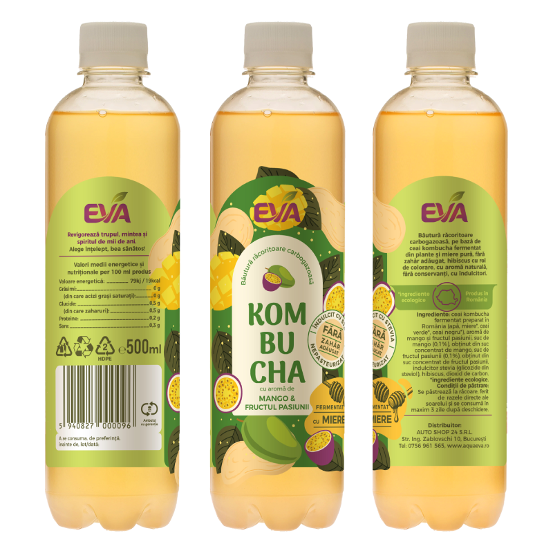 Kombucha EVA – Mango si Fructul Pasiunii - imagine 2